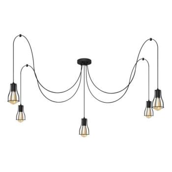  Csillár zsinóron TUBE 5xE27/15W/230V pók fekete  kép