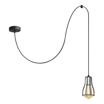  Csillár zsinóron TUBE LONG 1xE27/15W/230V fekete/króm  kép