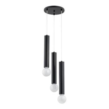  Csillár zsinóron TWISTER 3xE27/60W/230V á. 28 cm fekete  kép