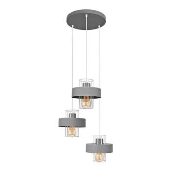  Csillár zsinóron VOLTA 3xE27/15W/230V á. 42 cm szürke  kép