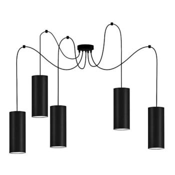  Csillár zsinóron ZIK 5xE27/40W/230V pók fekete  kép