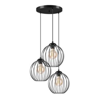  Csillár zsinóron ZOYA 3xE27/60W/230V fekete  kép