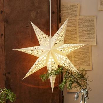 Csipkepapír csillag, Ø 45 cm, fehér, világítás nélkül kép