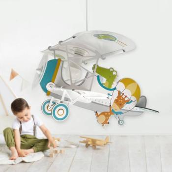 Dalber függőlámpa Crocodile Plane, színes, fa/műanyag kép