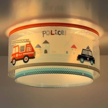 Dalber Police mennyezeti lámpa, kék/fehér, Ø 33 cm kép