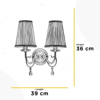 Delia fali lámpa, bronz színű, 2-lámpás, szélesség 25 cm kép