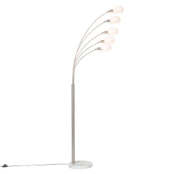 Design állólámpa acélból opál üveggel 5 lámpás - Sixties Marmo kép