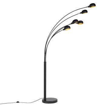 Design állólámpa fekete 5-lámpás - Sixties Marmo kép