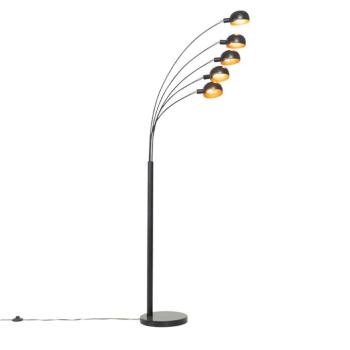 Design állólámpa fekete arannyal 5-lámpás - Sixties Marmo kép