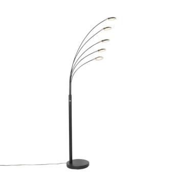 Design állólámpa fekete, beépített 5-ös fényerő-szabályozós LED-del - Sixties Trento kép