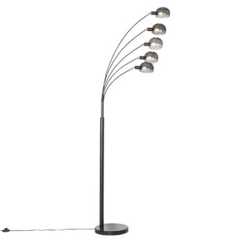Design állólámpa fekete füstüveggel 5 lámpás - Sixties Marmo kép