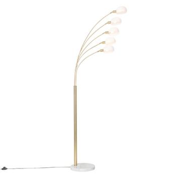 Design állólámpa sárgarézzel és opál üveggel 5-lámpás - Sixties Marmo kép