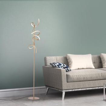 Design állólámpa sárgarézzel, LED-del és dimmerrel - Krisscross kép