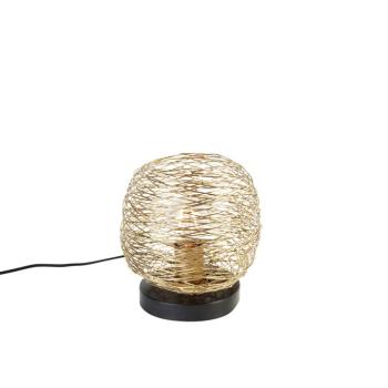 Design asztali lámpa arany fekete színben 20 cm - Sarella kép