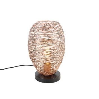 Design asztali lámpa réz fekete 30 cm - Sarella kép