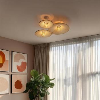 Design fali lámpa fehér szövettel 3-lámpás - Jane kép