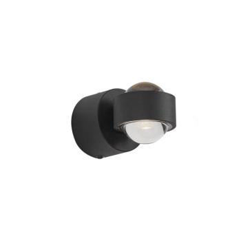 Design fali lámpa fekete, LED-del, IP44 - Lens kép