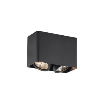 Design felületre szerelt spotlámpa fekete GU10 70mm 2-lámpás forgatható és dönthető - Vox kép