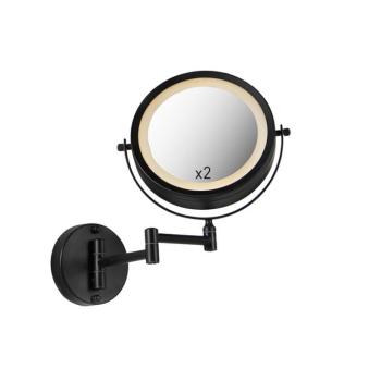 Design fürdőszobai tükör fekete, beépített LED-del, állítható, IP44 - Vicino kép