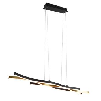 Design hanglamp zwart met goud incl. LED dimbaar - Blaze kép