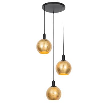 Design lógólámpa fekete arany üveggel 3-lámpás - Bert kép