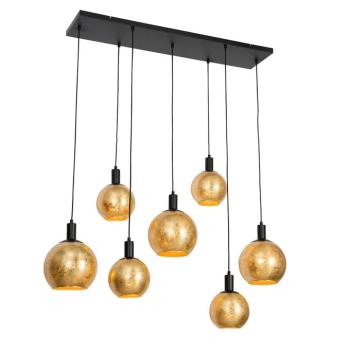 Design lógólámpa fekete aranyszínű üveggel 7 lámpás - Bert kép