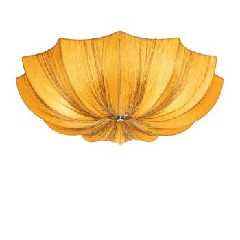Design mennyezeti lámpa arany selyemmel 52 cm 3-lámpás - Plu kép