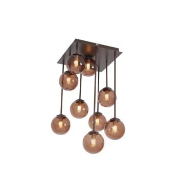 Design mennyezeti lámpa bronz színben, bronz üveggel, 9-es - Athén kép