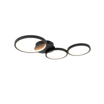 Design mennyezeti lámpa fekete, beépített LED-del, 3 fokozatú fényerő-szabályozóval, 3 lámpás - Pande kép