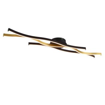 Design plafondlamp zwart met goud incl. LED dimbaar - Blaze kép