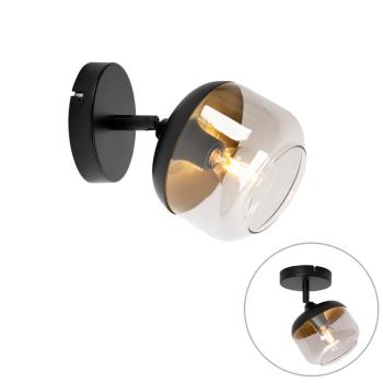 Design spotlámpa fekete arannyal és füstüveggel - Kyan kép