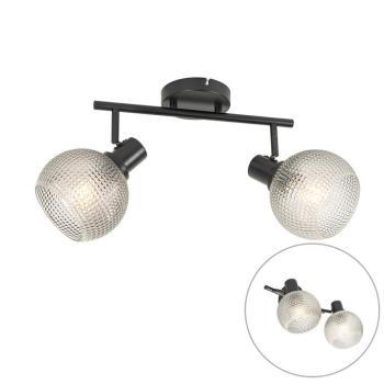 Design spotlámpa fekete füstüveggel 2-lámpás - Chico kép