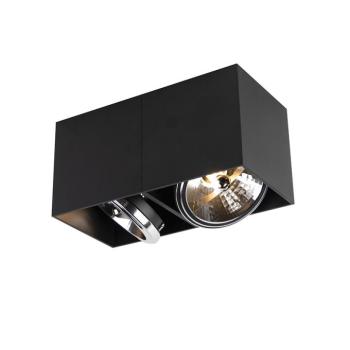 Design spotlámpa fekete téglalap alakú 2 lámpás - Box kép