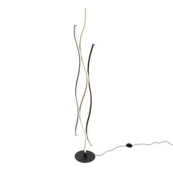 Design vloerlamp zwart met goud incl. LED dimbaar - Blaze kép