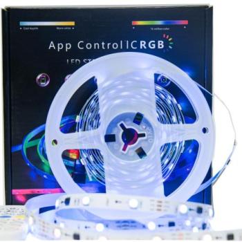 Digitális LED szalag szett (vezérlő+tápegység+távirányító) , 5 m , RGB + IC (digitális) , CCT , dimmelhető , WIFI , TUYA , LEDISSIMO AMBIENT LIGHT kép