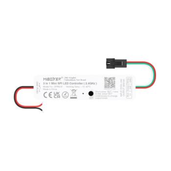 Digitális MINI (SPI) LED szalag vezérlő  futófényhez  (2.4GHz) , 6A , 3in1, monokróm/RGB /RGBW , Miboxer , SPIR3-M kép