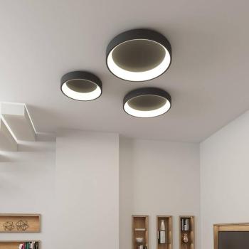 Dilga LED mennyezeti lámpa, Ø 60 cm, Casambi, 48 W, fekete kép