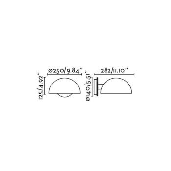 Dominica fali lámpa, fekete matt, acél, Ø 25 cm kép