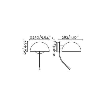 Dominica fali lámpa, LED-es olvasólámpa, matt fekete, acél kép