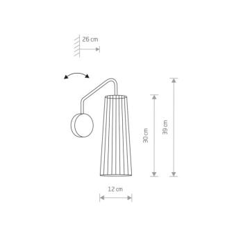 Dover fali világítás, fekete, 1 izzós kép