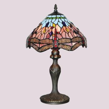 DRAGONFLY asztali lámpa, antik sárgaréz/színű, magasság 46 cm, Tiffany kép