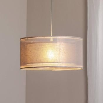 Duo Den Light függőlámpa, ezüstszürke, Ø 50 cm, vászon, PVC kép