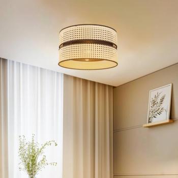 Duo mennyezeti lámpa, rattan, Ø 40cm, bézs/fekete kép