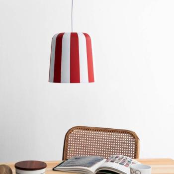 Dyberg Larsen függőlámpa Gry, sötétvörös/fehér, Ø 20 cm kép