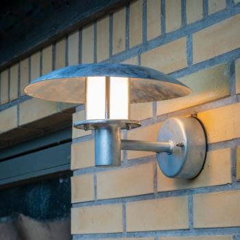 Dyberg Larsen kültéri fali lámpa Randers, horganyzott, Ø 25 cm kép