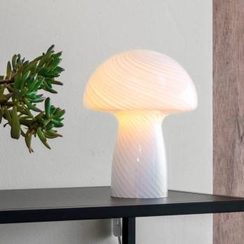 Dyberg Larsen Mushroom asztali lámpa, fehér, magasság 23 cm, üveg kép
