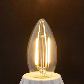 E14 LED gyertya lámpa izzószál 2W, átlátszó, 2700K kép