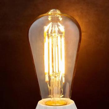 E27 LED rusztikus lámpa 6W 500lm sárga 1,800K 3 db-os készlet kép