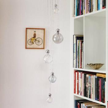 EBB & FLOW Uva M függő labda ezüst tiszta mini kockás kép