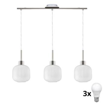 Eglo LED csillár kábelen HARMA 3xE27/60W/230V matt króm/fehér  kép